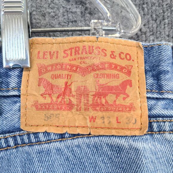 Levi's 505 Men's Regular Straight Fit Jeans Blue 38x30 Stone Wash Denim - Picture 9 of 14